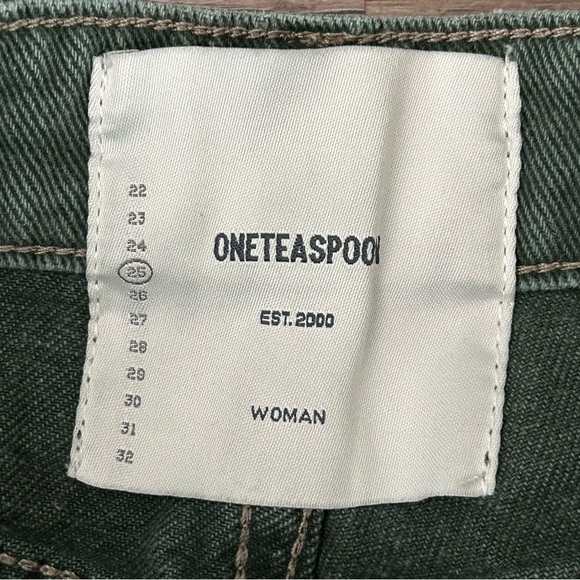 ONETEASPOON Olive Green Stud Jeans Women Size 25 - Picture 5 of 9